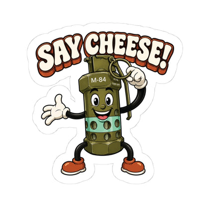K-Factor Supply Co M-84 Say Cheese! Sticker 4" × 4"