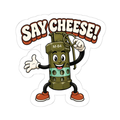 K-Factor Supply Co M-84 Say Cheese! Sticker 6" × 6"