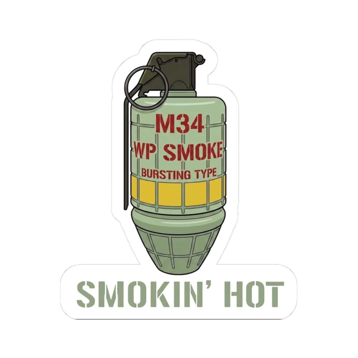 K-Factor Supply Co M34 Smokin' Hot Sticker 3" × 3" / White