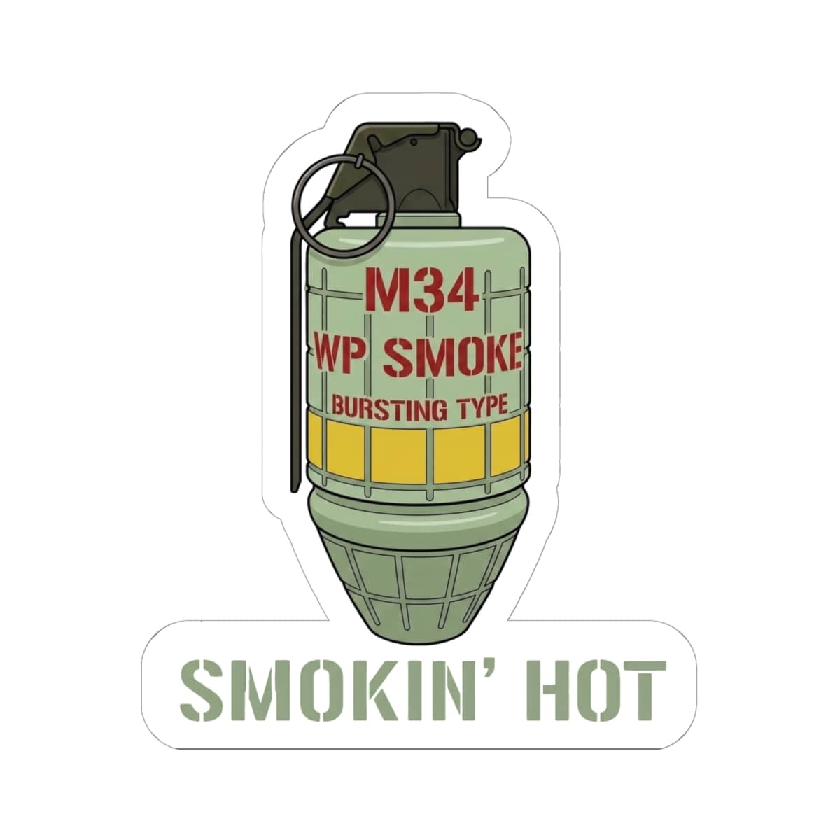 K-Factor Supply Co M34 Smokin' Hot Sticker 6" × 6" / White