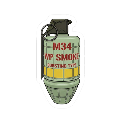 K-Factor Supply Co M34 WP Grenade Sticker 2" × 2" / White