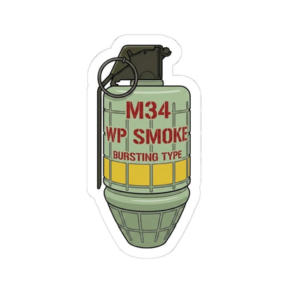 K-Factor Supply Co M34 WP Grenade Sticker 6" × 6" / White