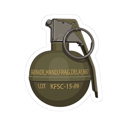 K-Factor Supply Co M67 Frag Grenade Sticker 4" × 4" / White