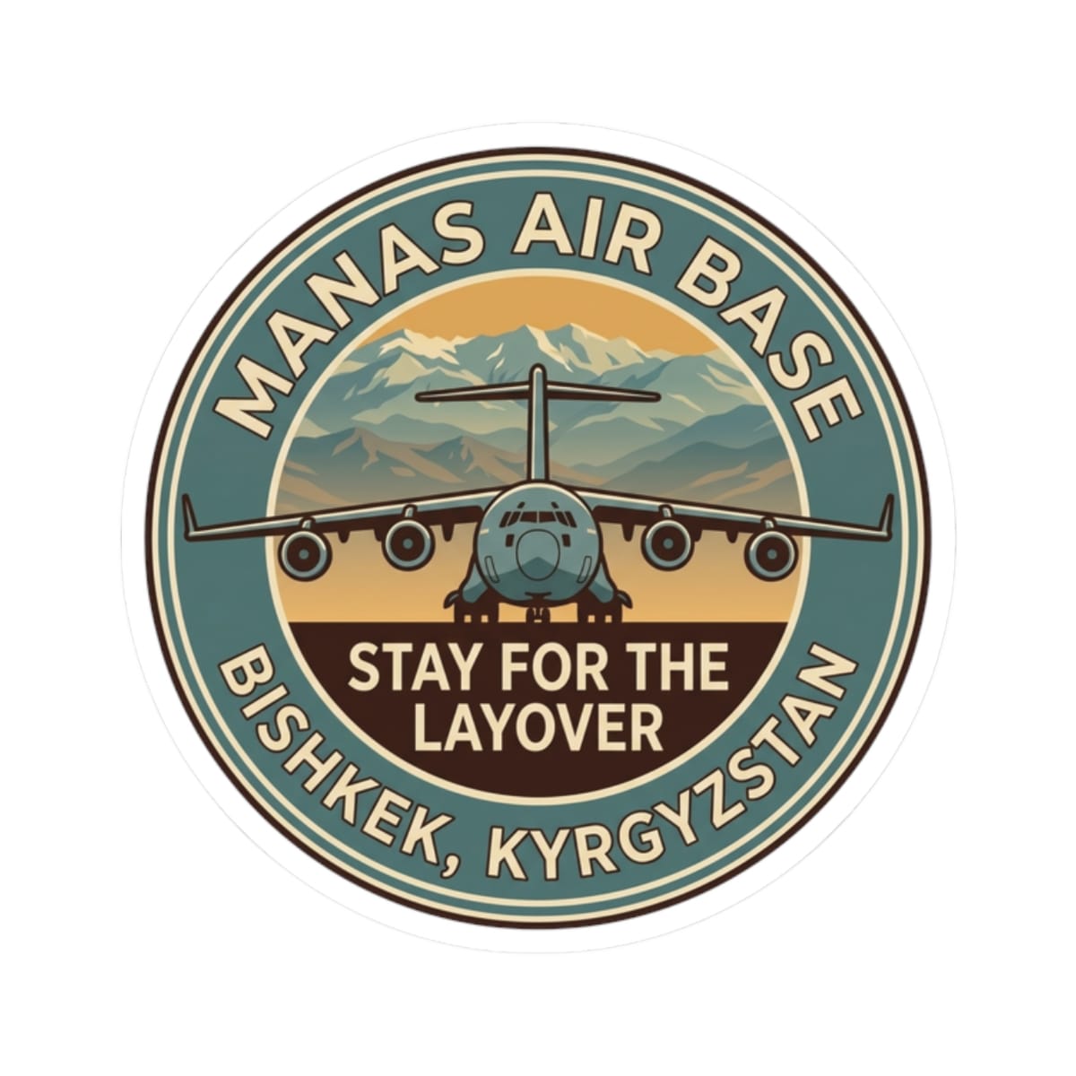 K-Factor Supply Co Manas AB Icon Mk 1 Sticker 2" × 2" / White