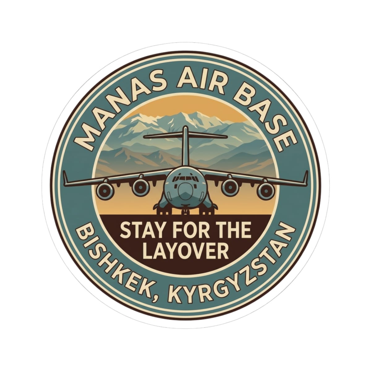 K-Factor Supply Co Manas AB Icon Mk 1 Sticker 3" × 3" / White