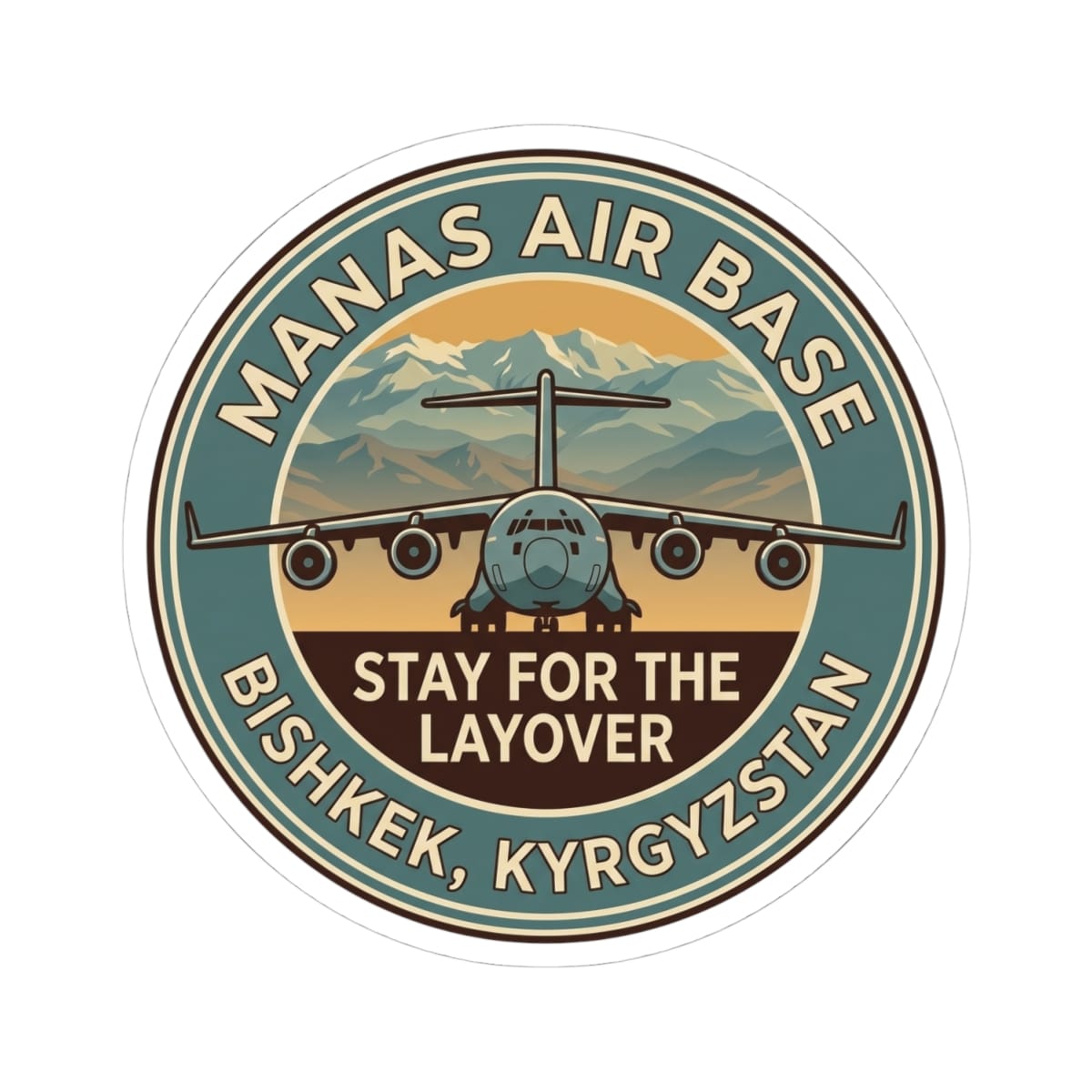 K-Factor Supply Co Manas AB Icon Mk 1 Sticker 4" × 4" / White