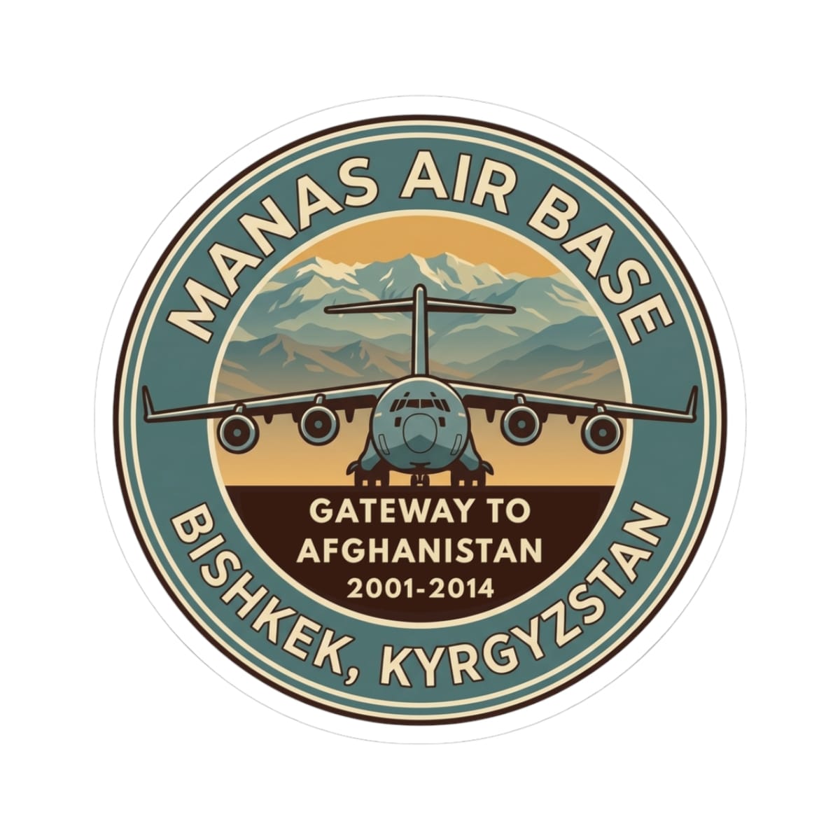 K-Factor Supply Co Manas AB Icon Mk 3 Sticker 3" × 3" / White