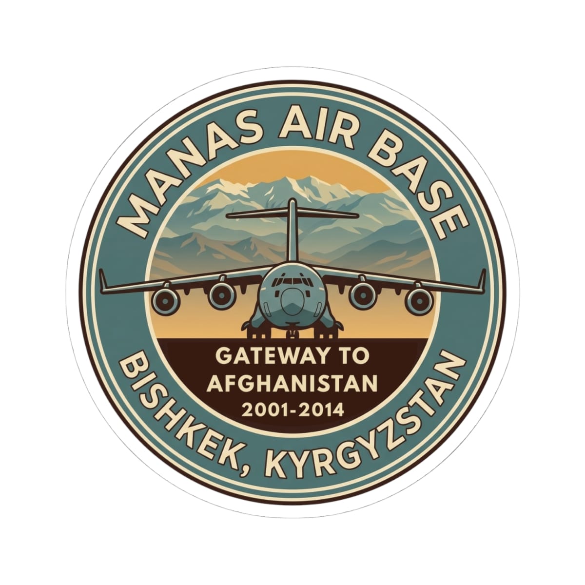 K-Factor Supply Co Manas AB Icon Mk 3 Sticker 4" × 4" / White