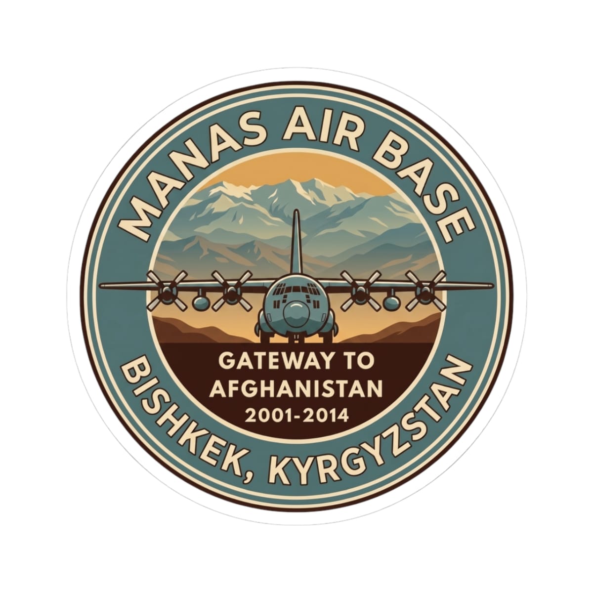 K-Factor Supply Co Manas AB Icon Mk 4 Sticker 3" × 3" / White
