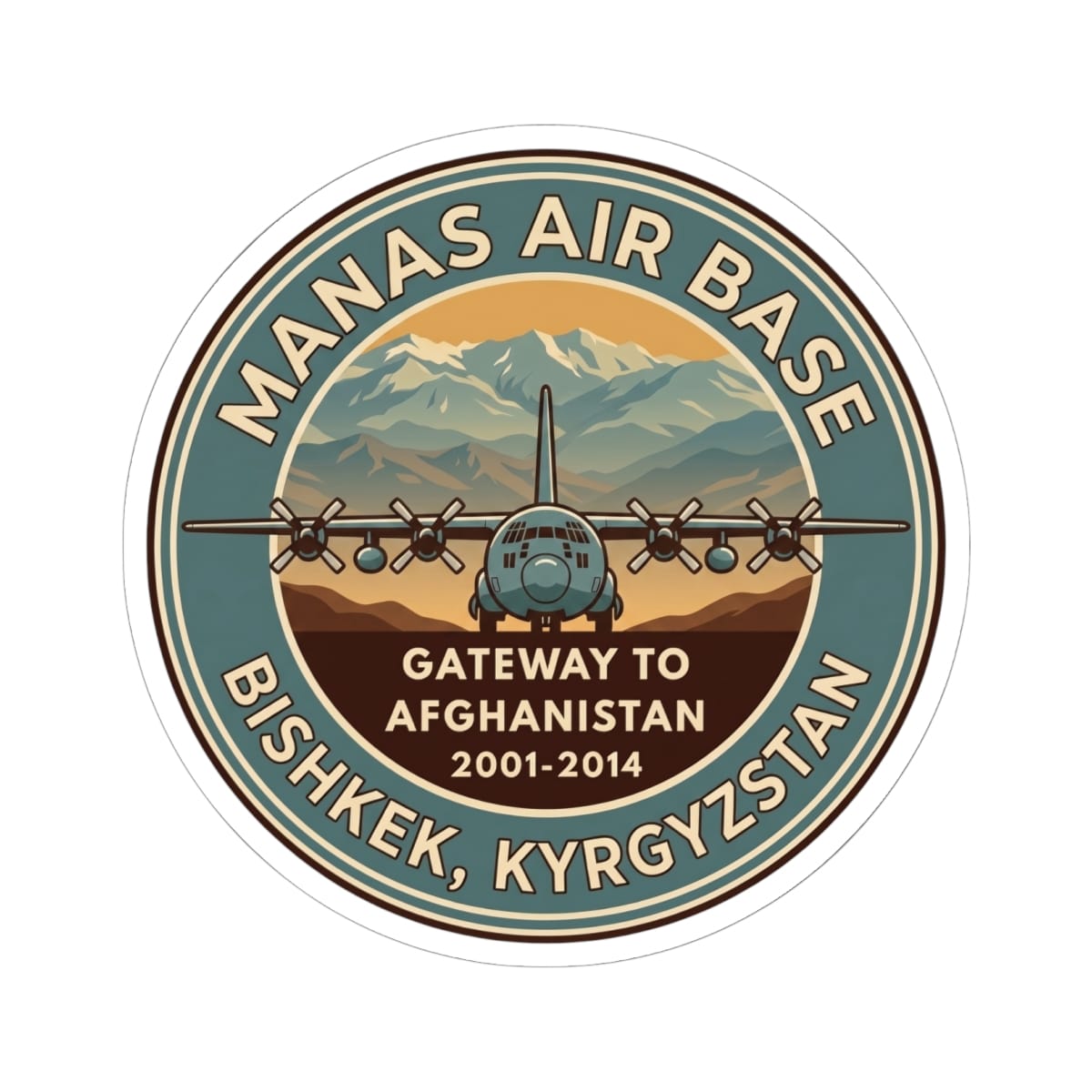 K-Factor Supply Co Manas AB Icon Mk 4 Sticker 6" × 6" / White