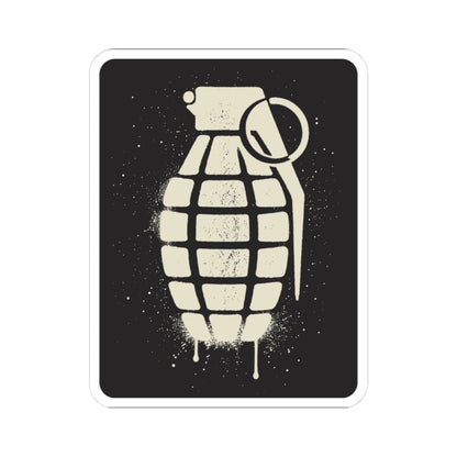 K-Factor Supply Co Mk 2 Grenade Stencil Sticker 3" × 3" / White