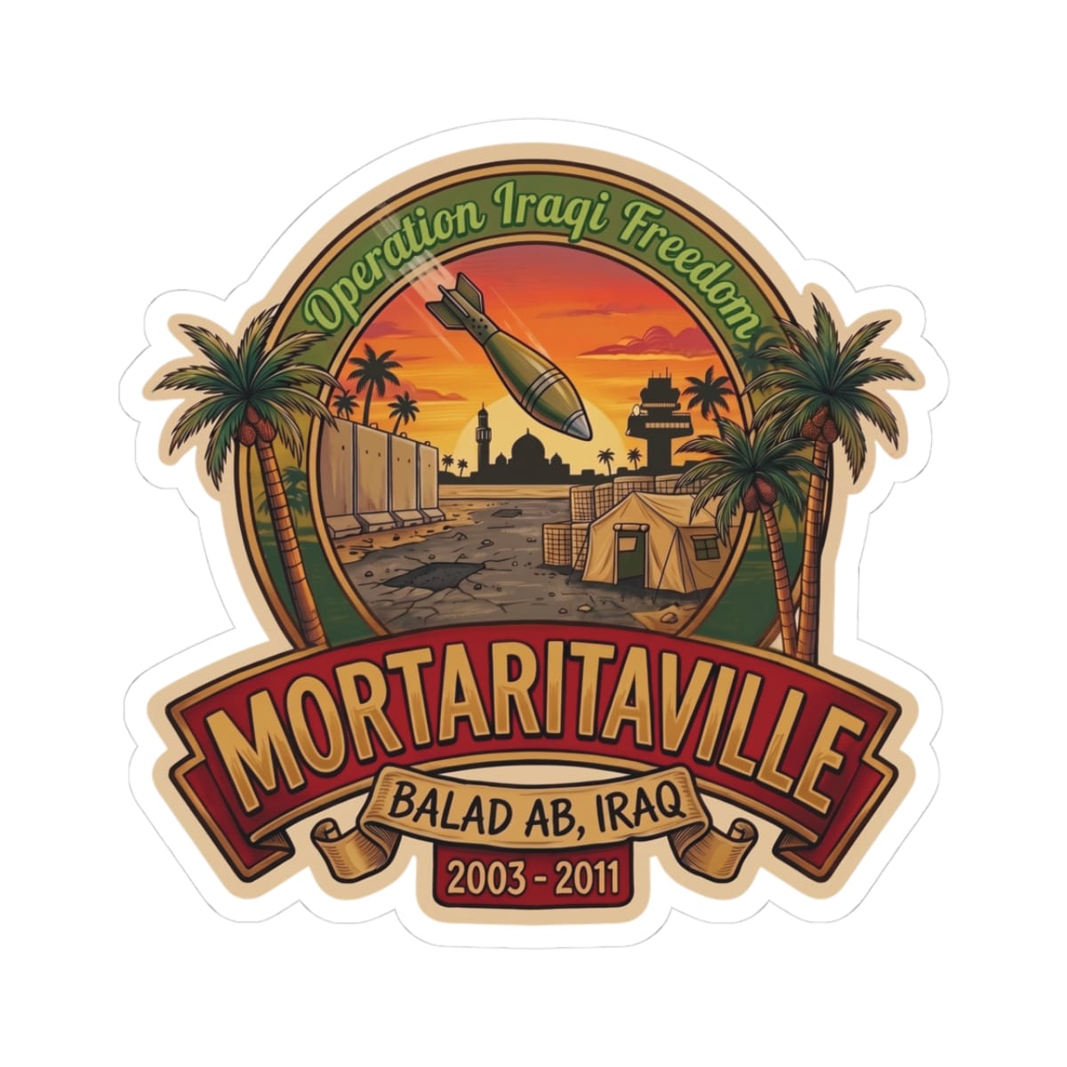 K-Factor Supply Co Mortaritaville Mk 1 Sticker 3" × 3"
