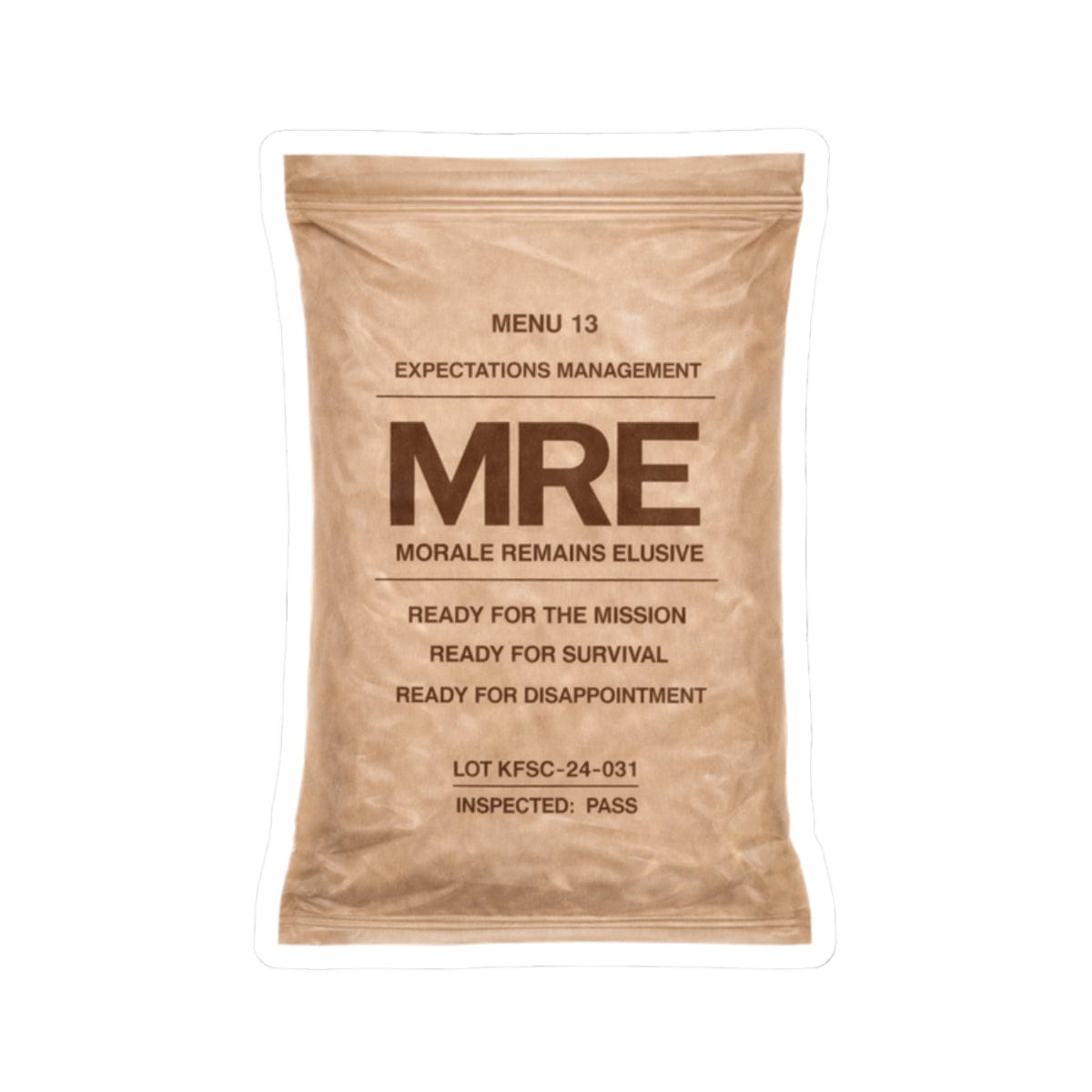 K-Factor Supply Co MRE Sticker 2" × 2"