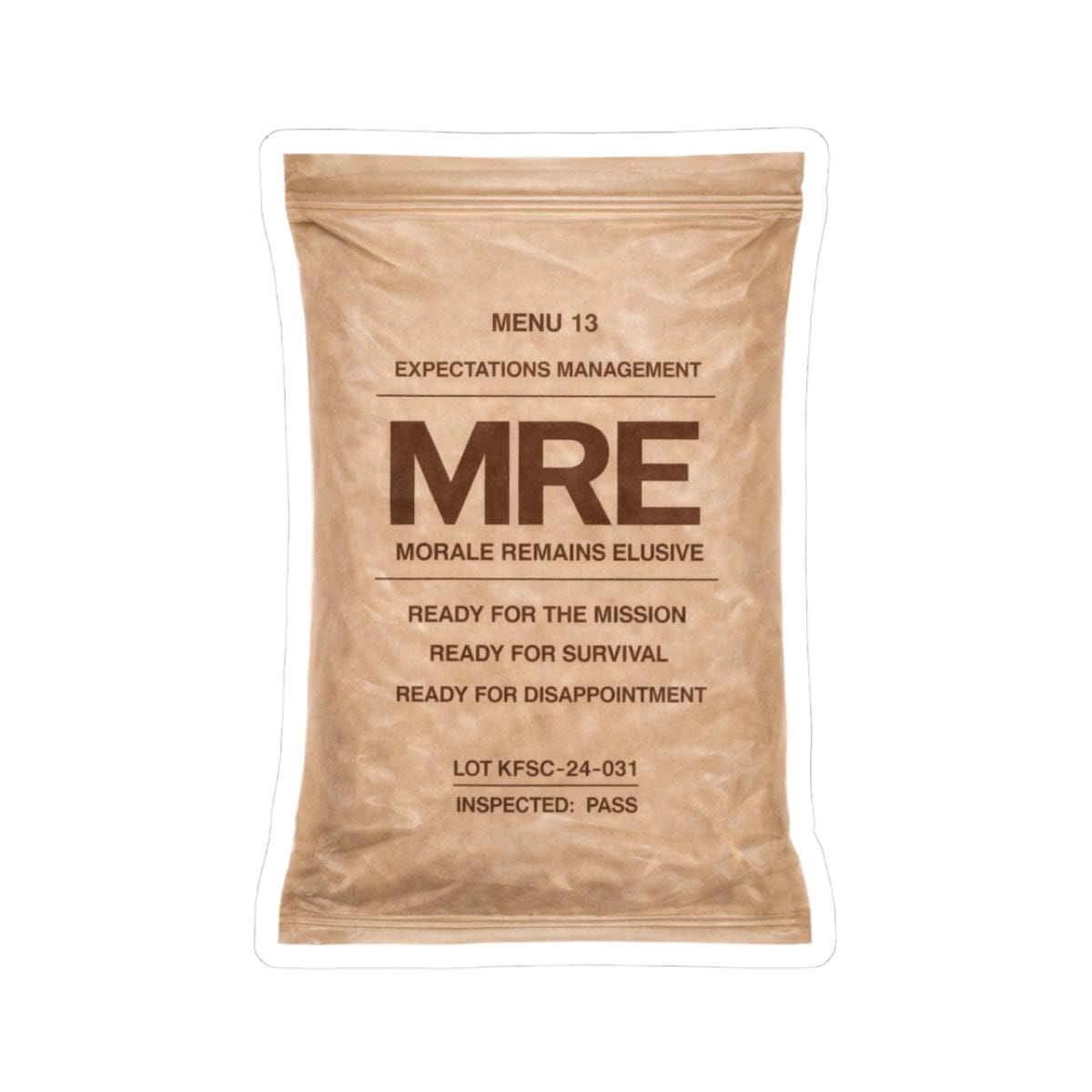 K-Factor Supply Co MRE Sticker 3" × 3"