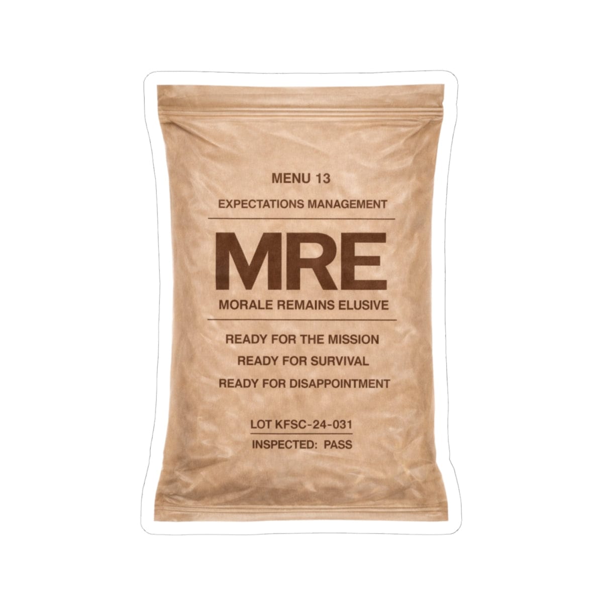 K-Factor Supply Co MRE Sticker 4" × 4"