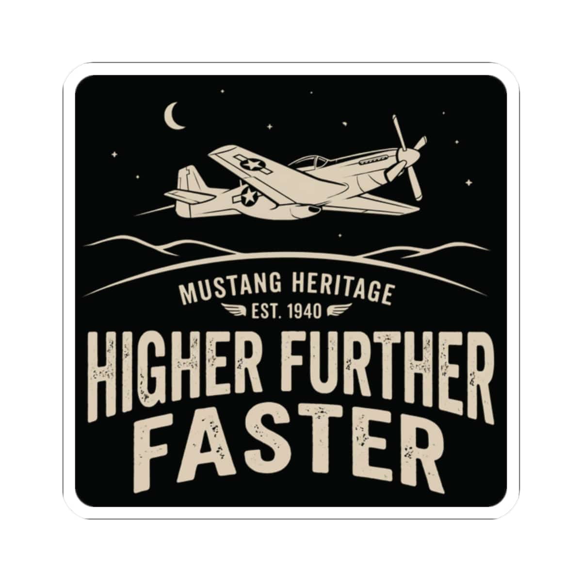 K-Factor Supply Co Mustang Heritage Sticker 2" × 2"