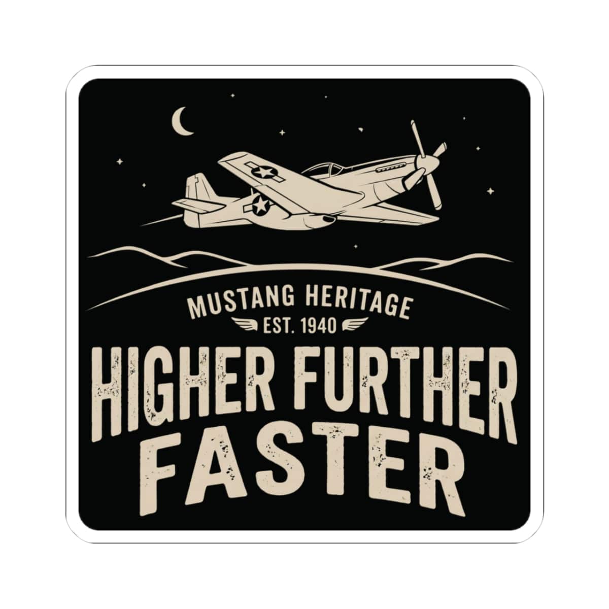 K-Factor Supply Co Mustang Heritage Sticker 3" × 3"