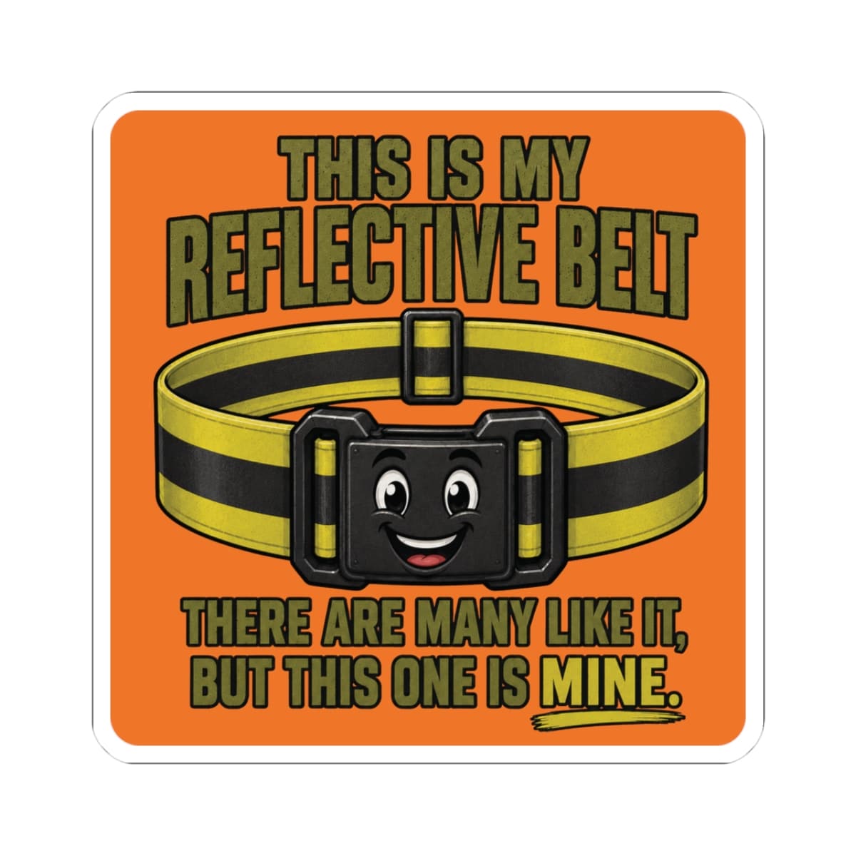 K-Factor Supply Co My Reflective Belt Sticker 3" × 3" / White