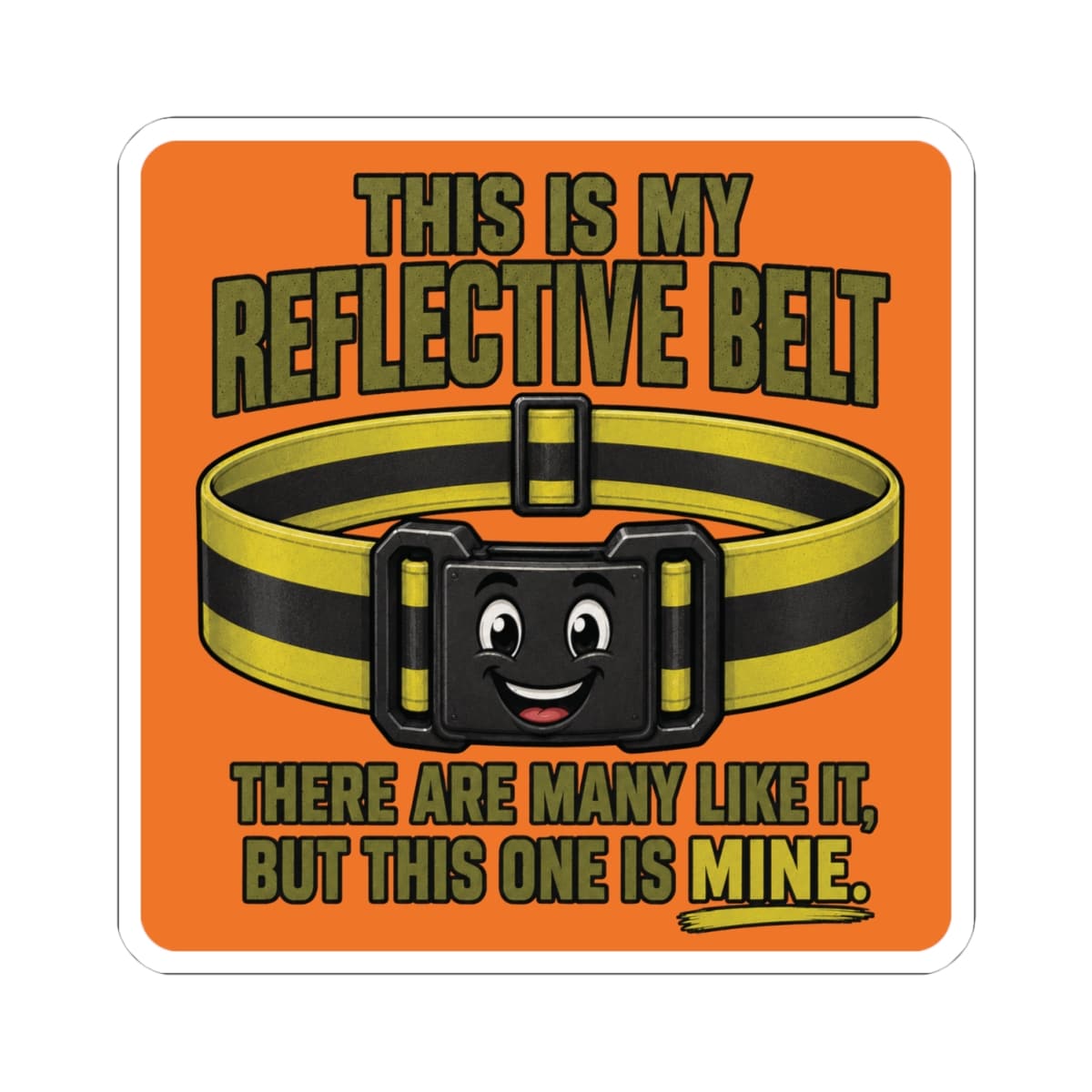 K-Factor Supply Co My Reflective Belt Sticker 4" × 4" / White