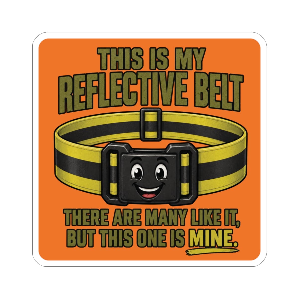 K-Factor Supply Co My Reflective Belt Sticker 6" × 6" / White