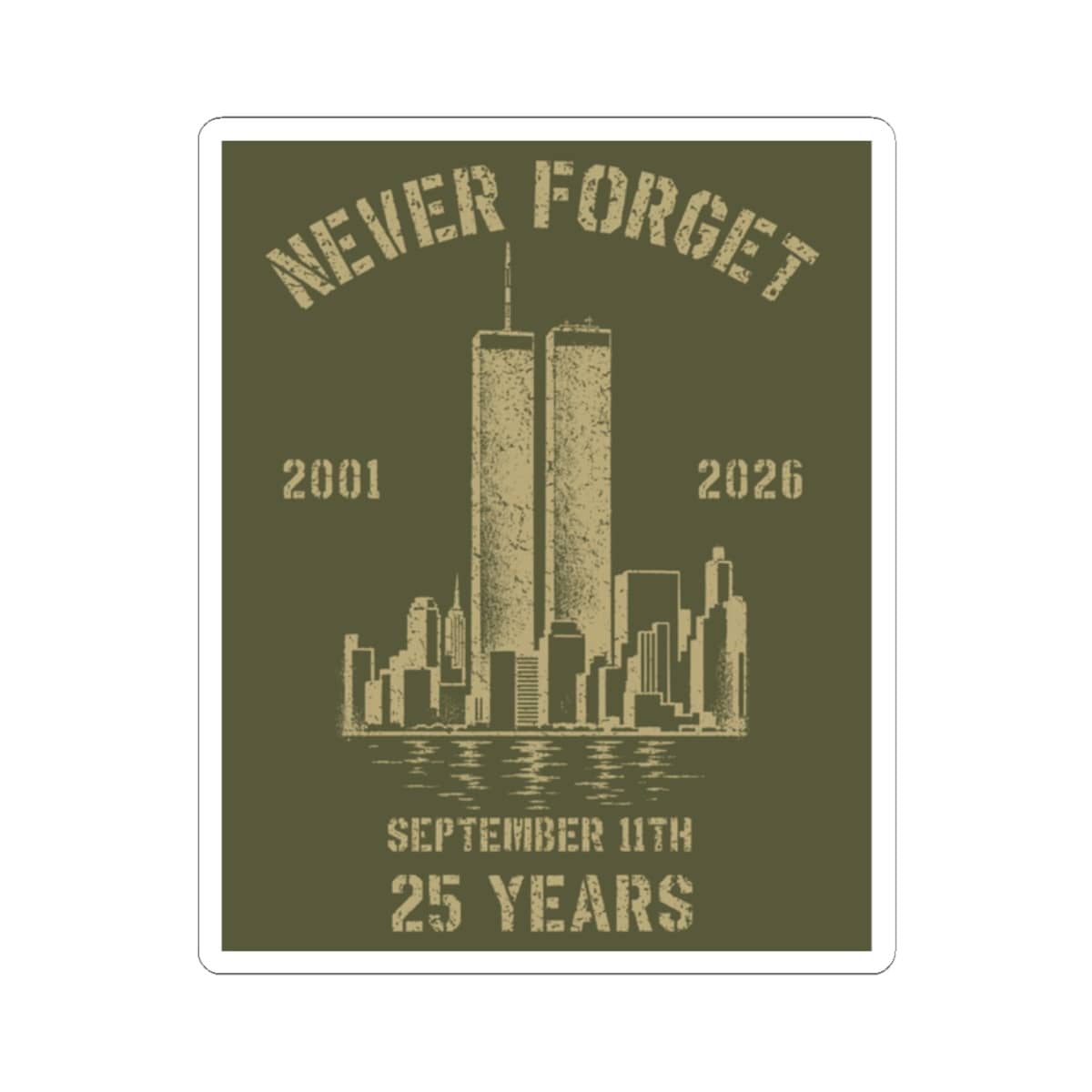 K-Factor Supply Co Never Forget Sticker 2" × 2"
