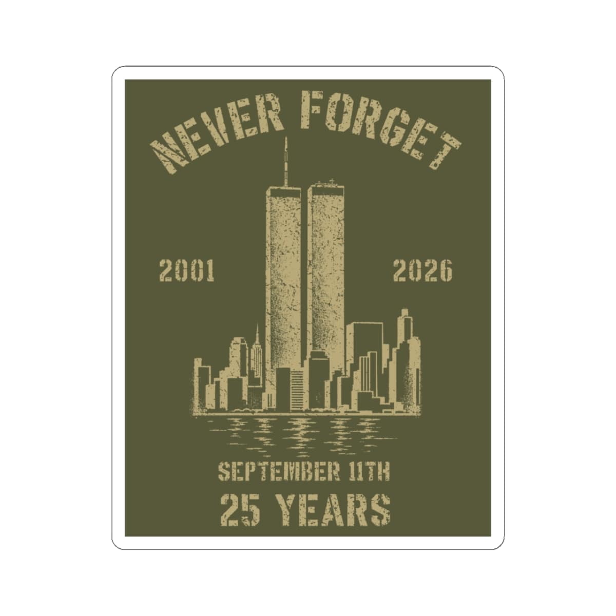 K-Factor Supply Co Never Forget Sticker 3" × 3"