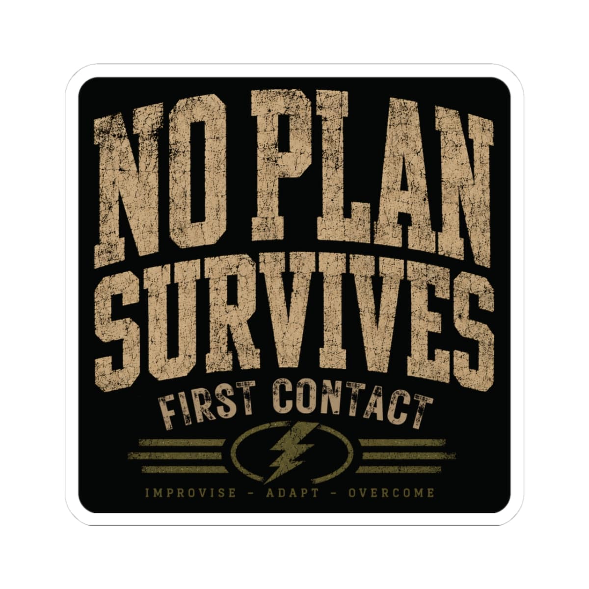 K-Factor Supply Co No Plan Survives Sticker 3" × 3"