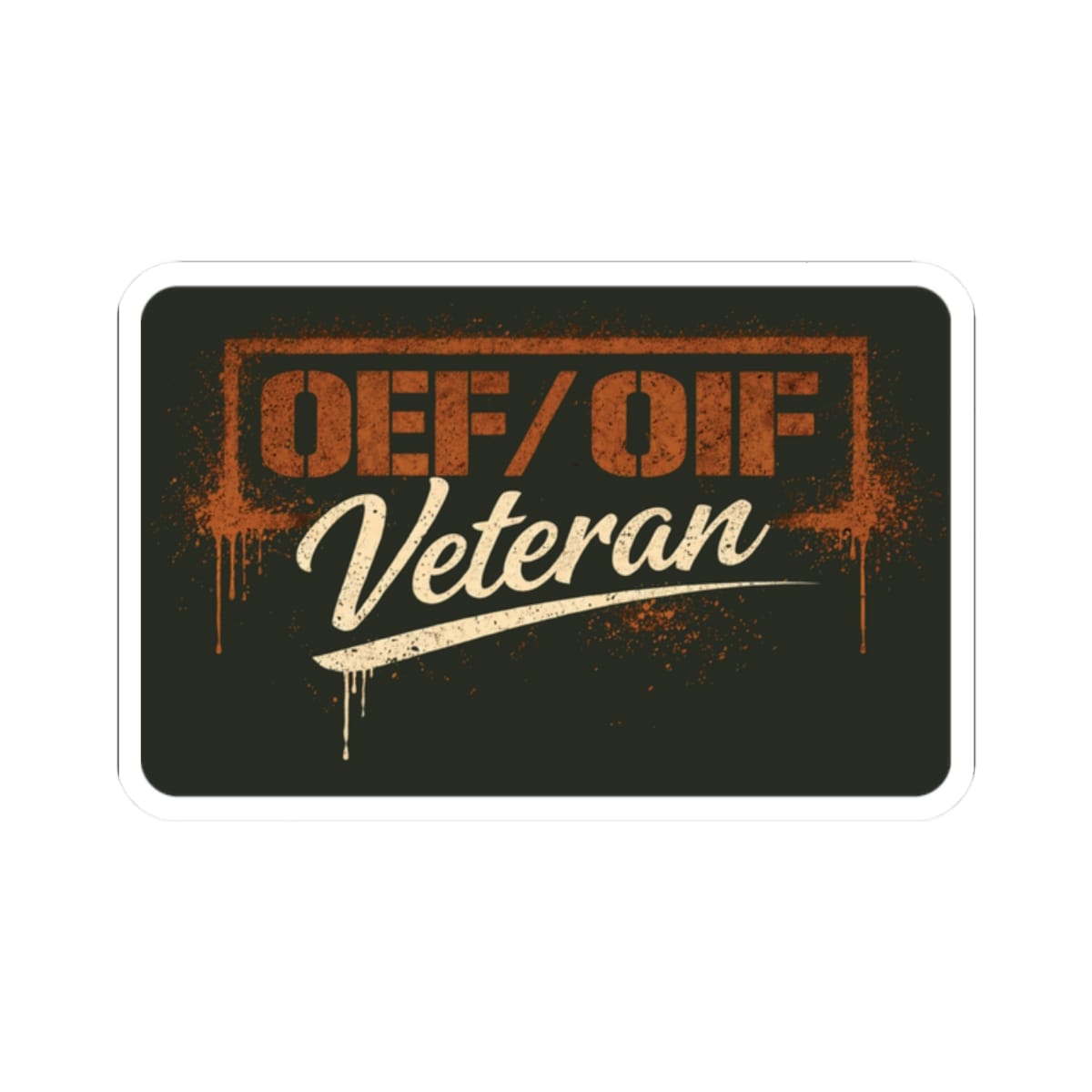 K-Factor Supply Co OEF OIF Veteran Sticker 2" × 2"
