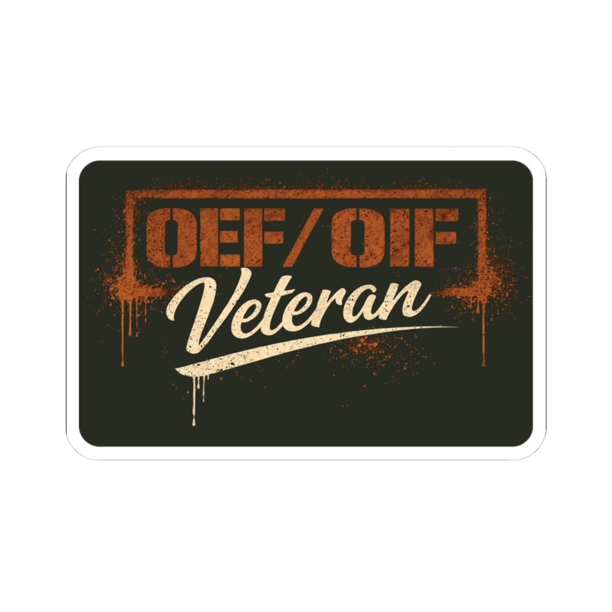 K-Factor Supply Co OEF OIF Veteran Sticker 3" × 3"