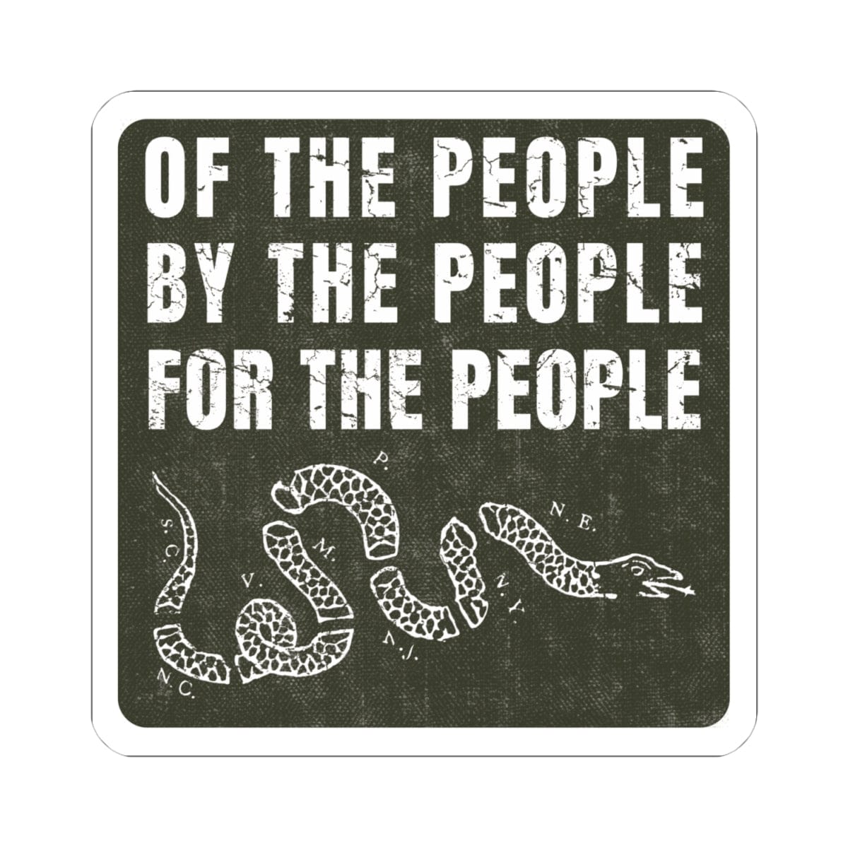 K-Factor Supply Co Of, By, and For the People Sticker 4" × 4"