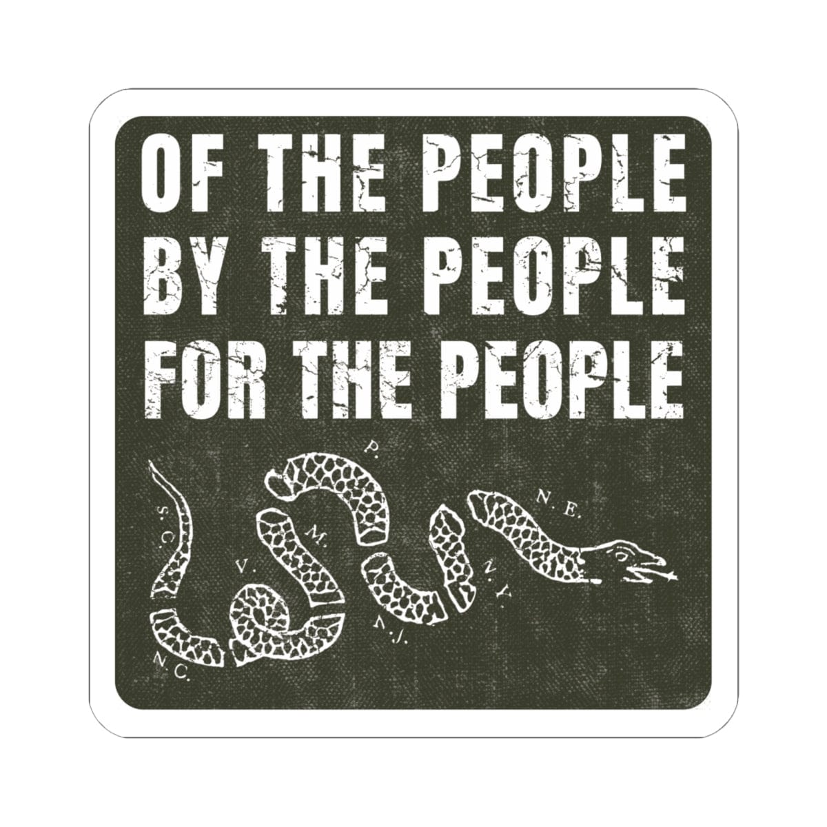 K-Factor Supply Co Of, By, and For the People Sticker 6" × 6"