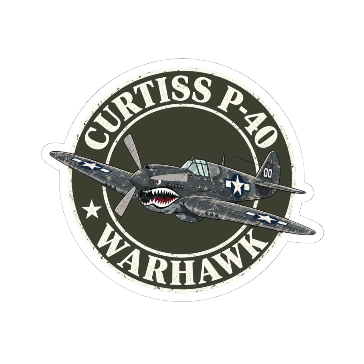 K-Factor Supply Co P-40 Warhawk Sticker 4" × 4"