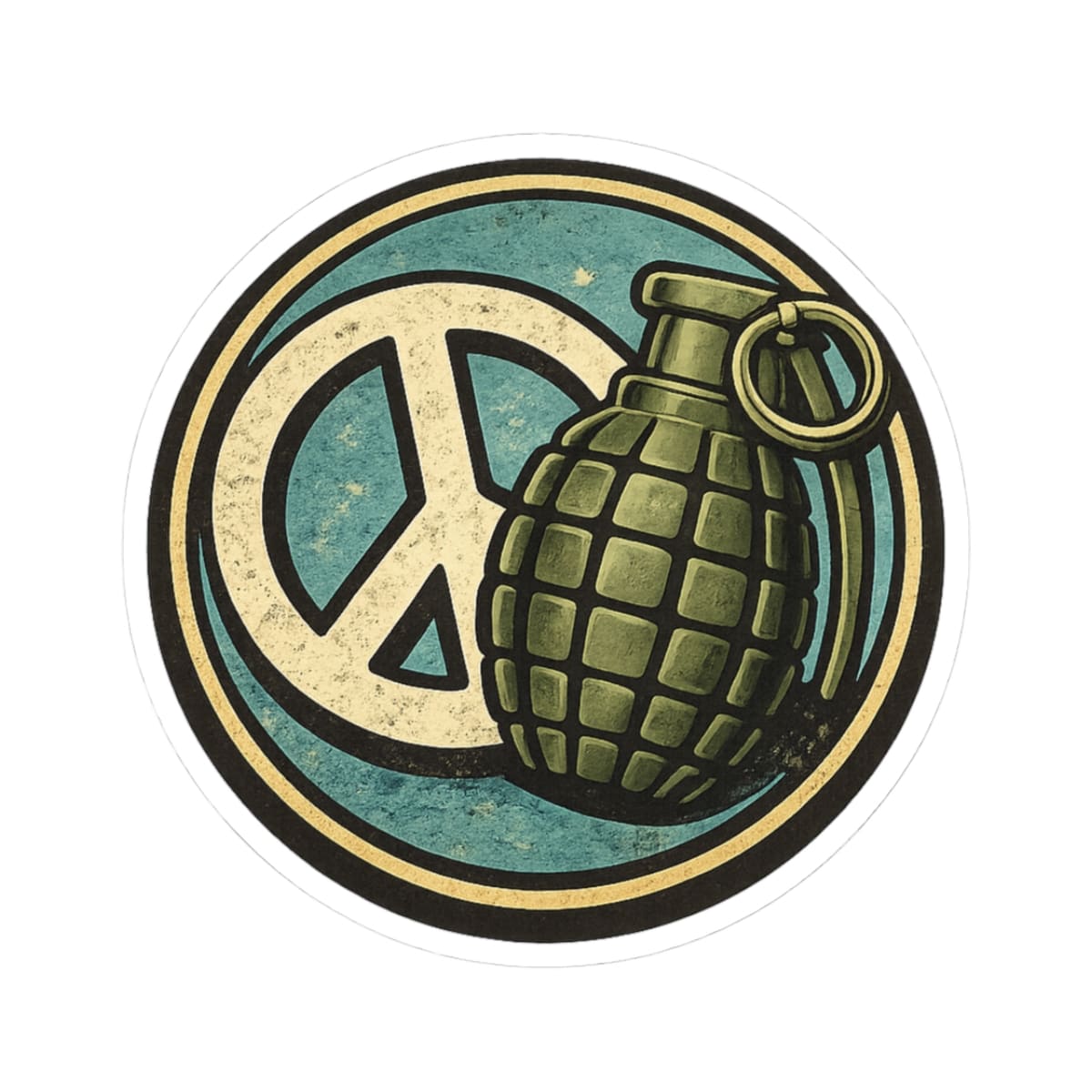 K-Factor Supply Co Peace Grenade Sticker 3" × 3"