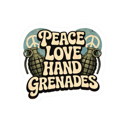 K-Factor Supply Co Peace Love Grenades Sticker 2" × 2"