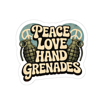 K-Factor Supply Co Peace Love Grenades Sticker 6" × 6"