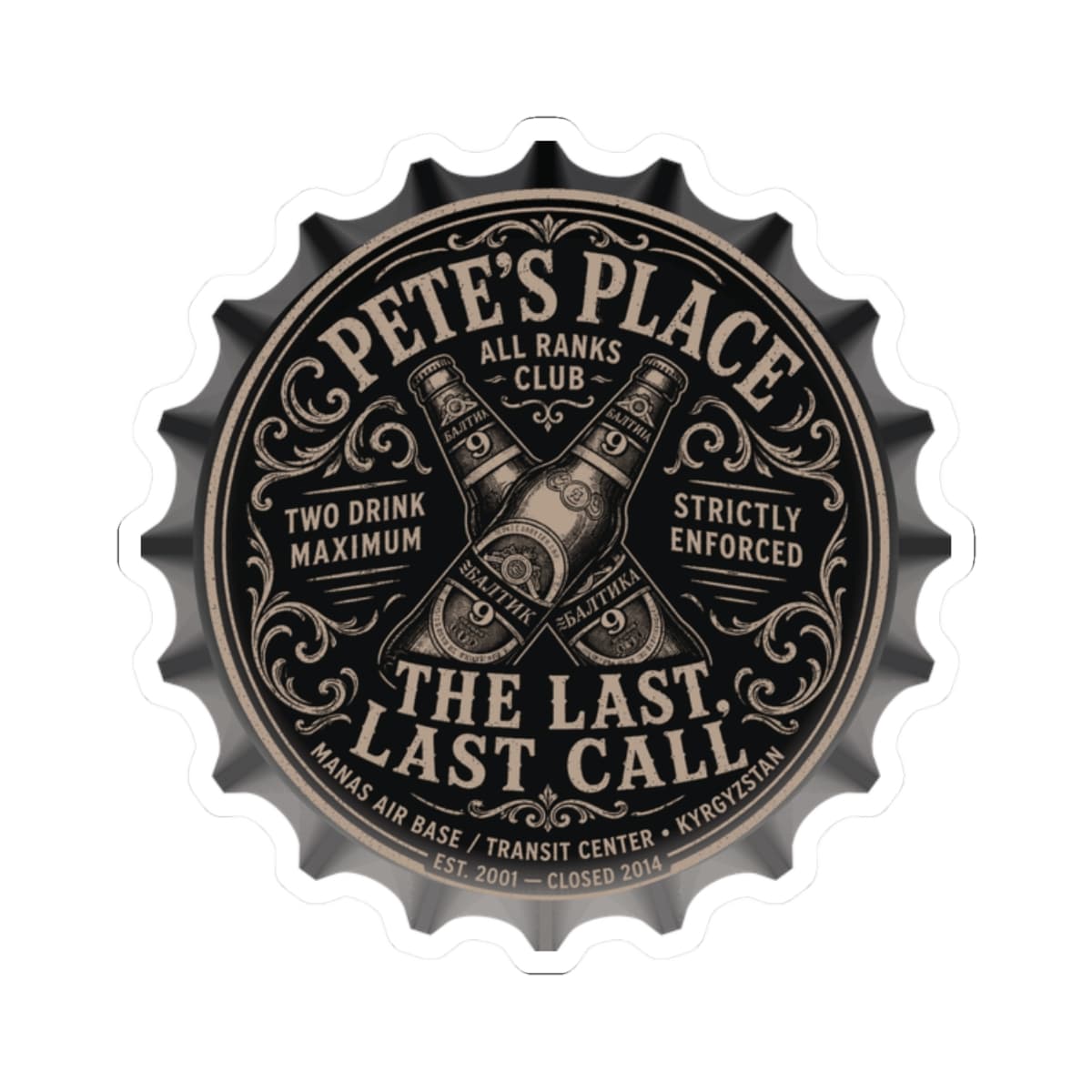 K-Factor Supply Co Pete's Place Sticker 2" × 2" / White