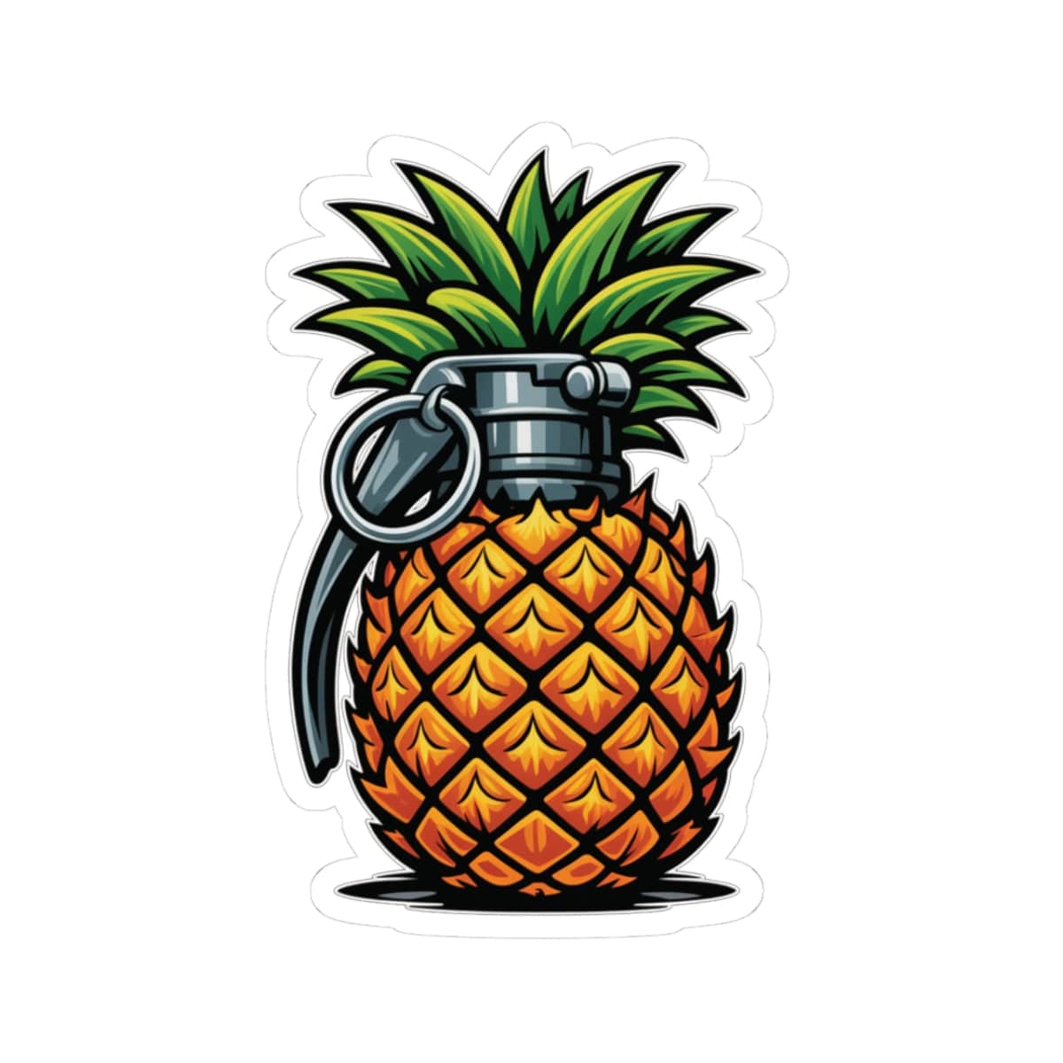 K-Factor Supply Co Pineapple Grenade Sticker 3" × 3" / White