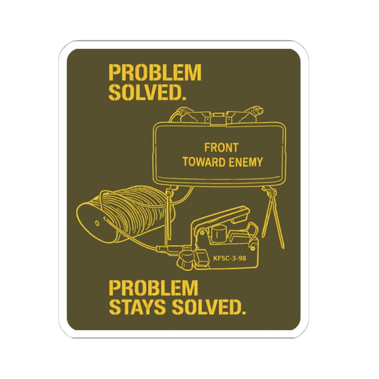 K-Factor Supply Co Problem Solved Mk 1 Mod 1 Sticker 6" × 6" / White