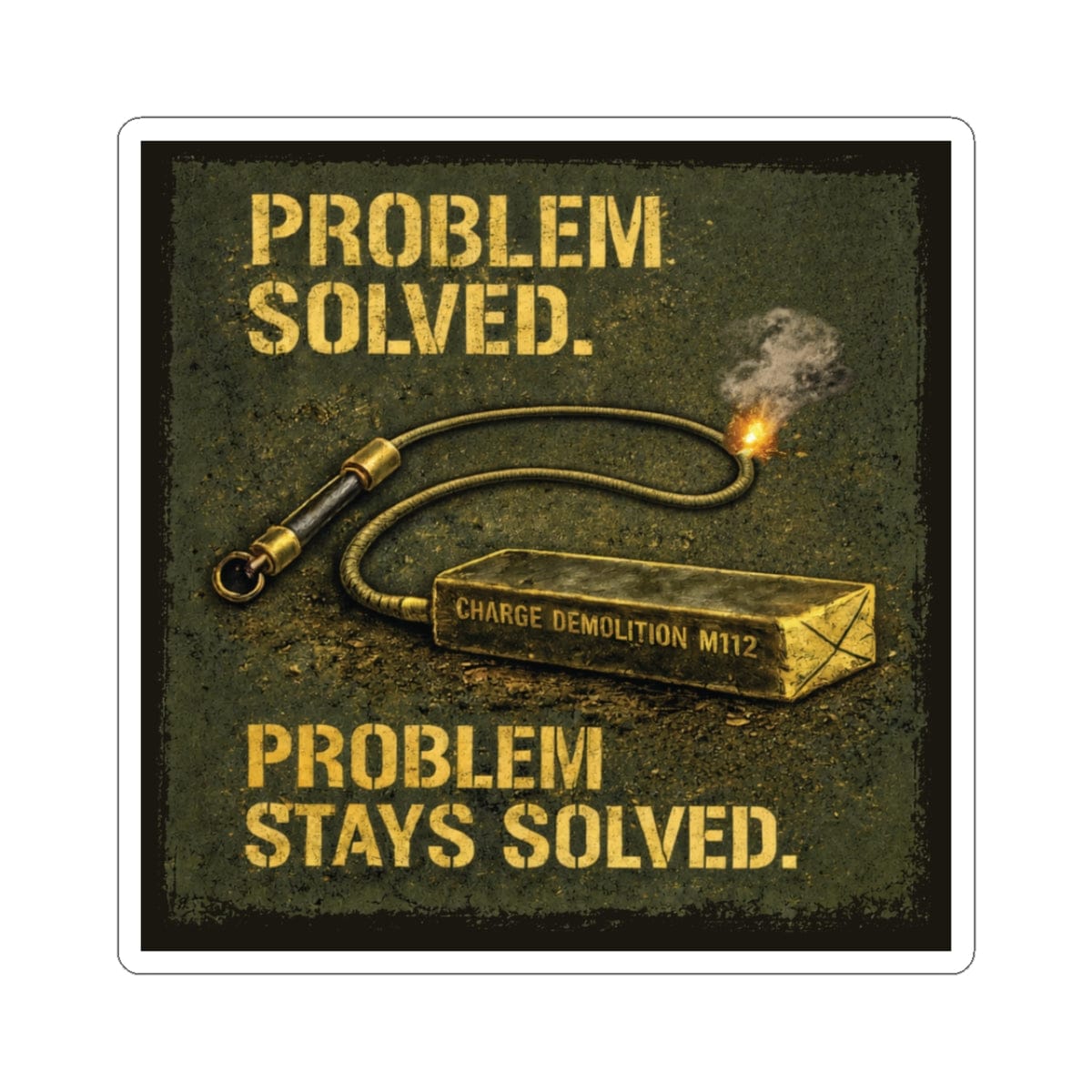 K-Factor Supply Co Problem Solved Mk 2 Mod 0 Sticker 3" × 3" / White