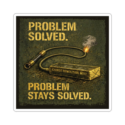 K-Factor Supply Co Problem Solved Mk 2 Mod 0 Sticker 3" × 3" / White