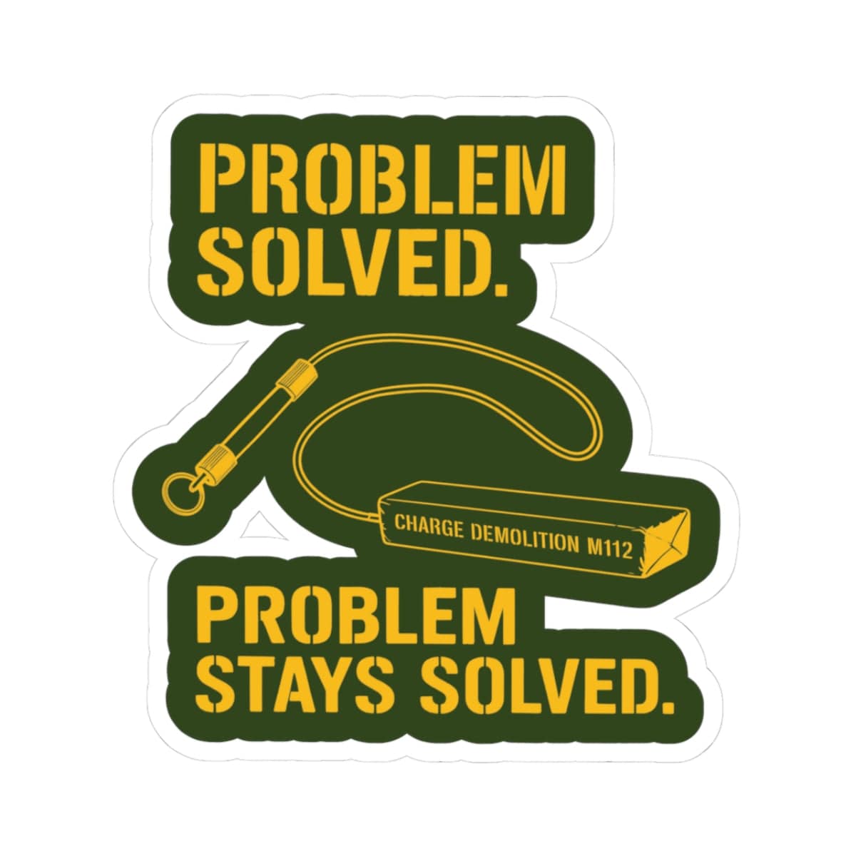 K-Factor Supply Co Problem Solved Sticker 3" × 3"