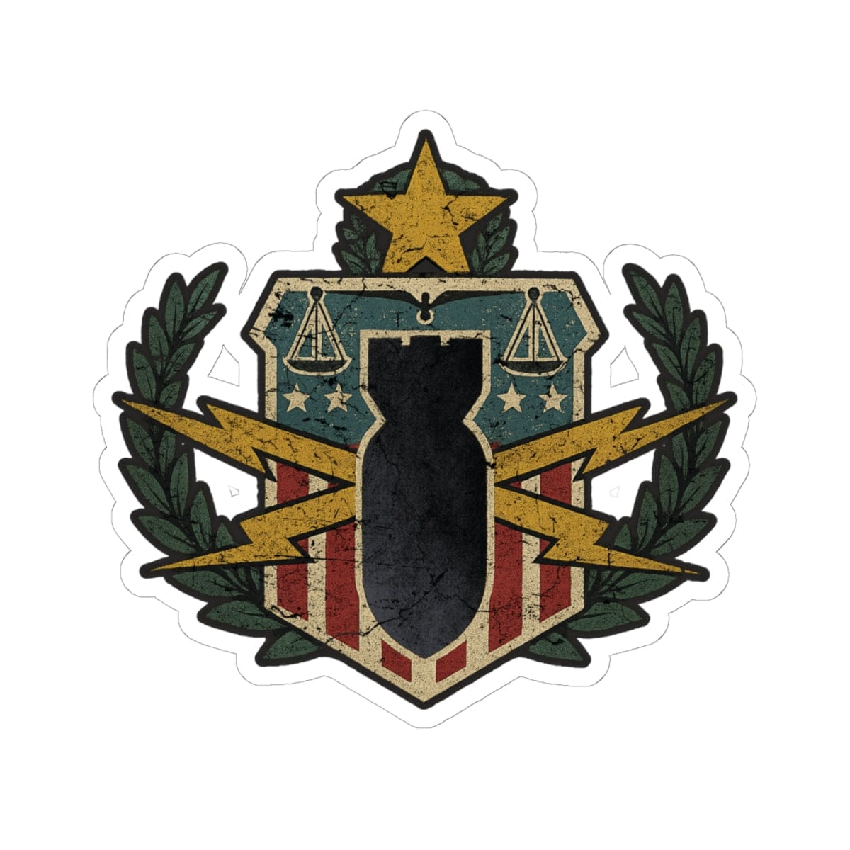 K-Factor Supply Co PSBT Vintage Badge Sticker 6" × 6"