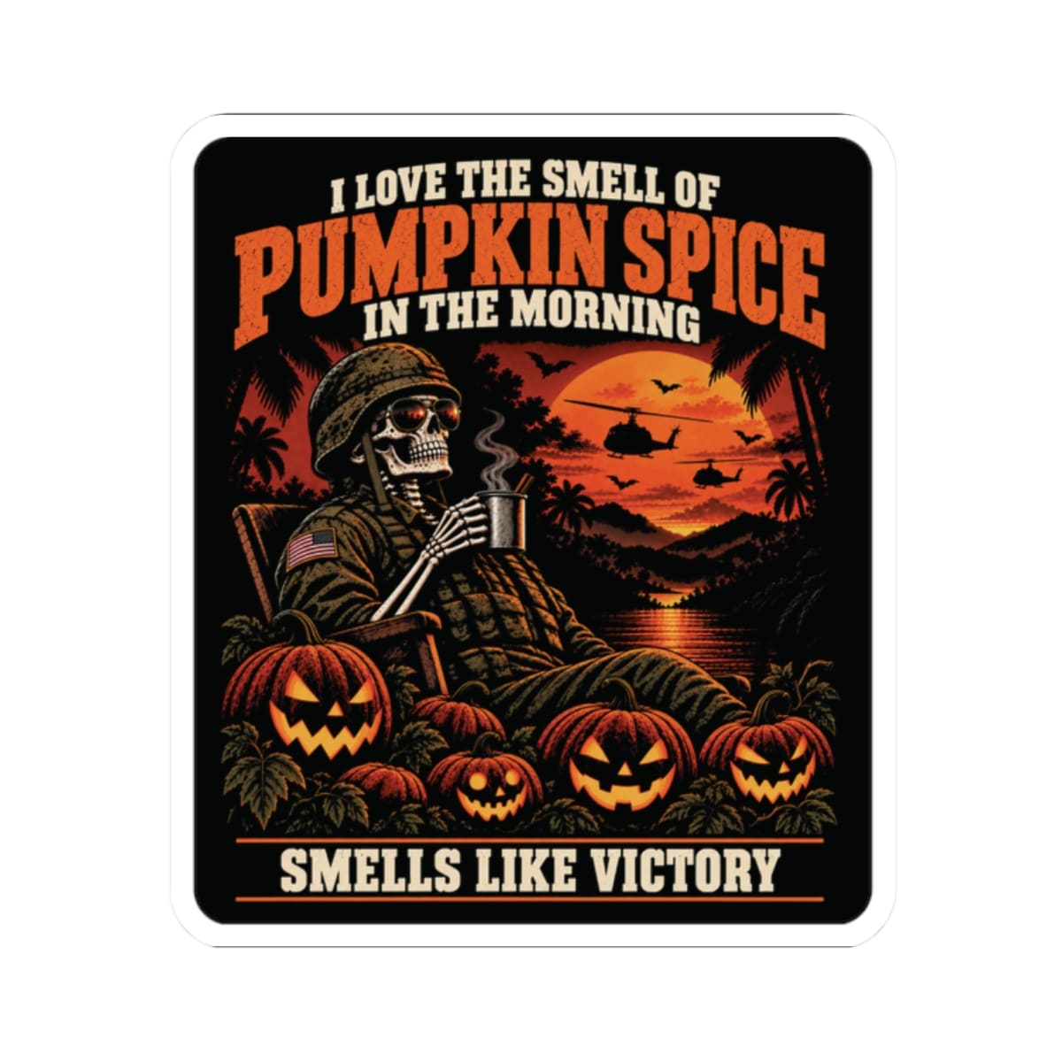 K-Factor Supply Co Pumpkin Spice Victory Sticker 2" × 2"