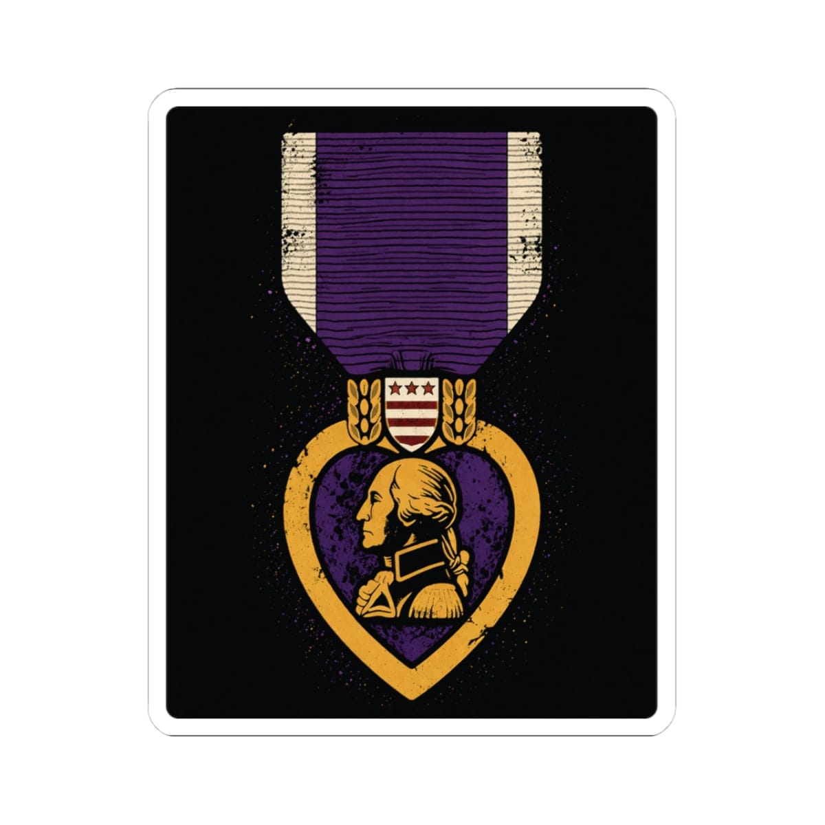 K-Factor Supply Co Purple Heart Sticker 3" × 3"