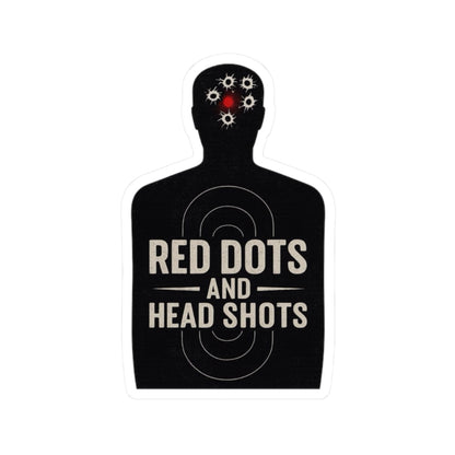 K-Factor Supply Co Red Dots and Head Shots Sticker 2" × 2" / White