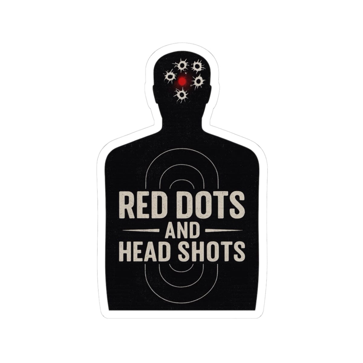 K-Factor Supply Co Red Dots and Head Shots Sticker 3" × 3" / White