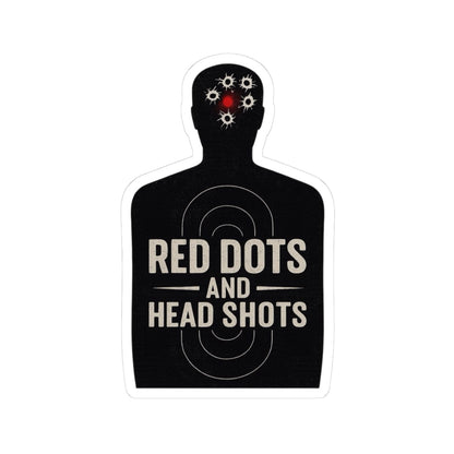K-Factor Supply Co Red Dots and Head Shots Sticker 3" × 3" / White