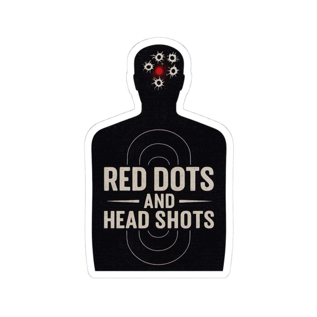 K-Factor Supply Co Red Dots and Head Shots Sticker 4" × 4" / White