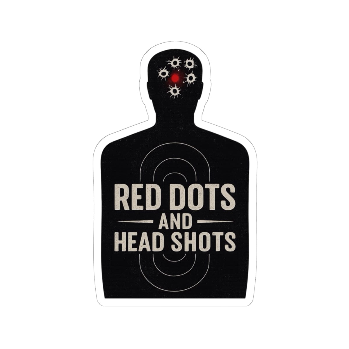 K-Factor Supply Co Red Dots and Head Shots Sticker 6" × 6" / White