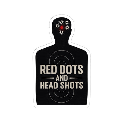 K-Factor Supply Co Red Dots and Head Shots Sticker 6" × 6" / White